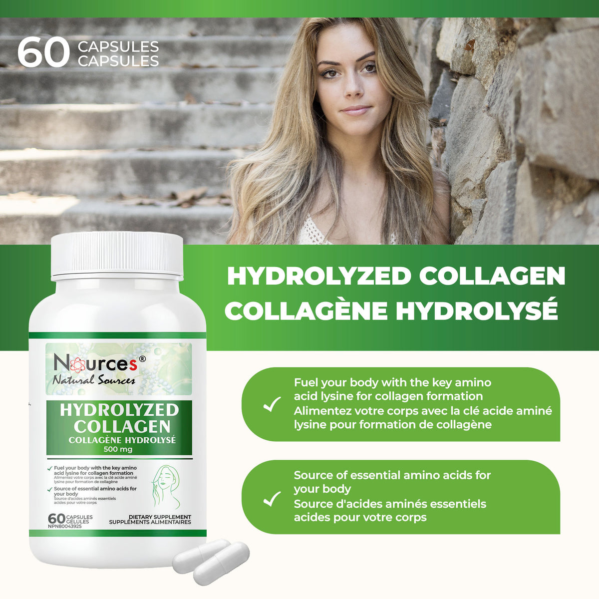 Nources Hydrolyzed Collagen 60 Capsules