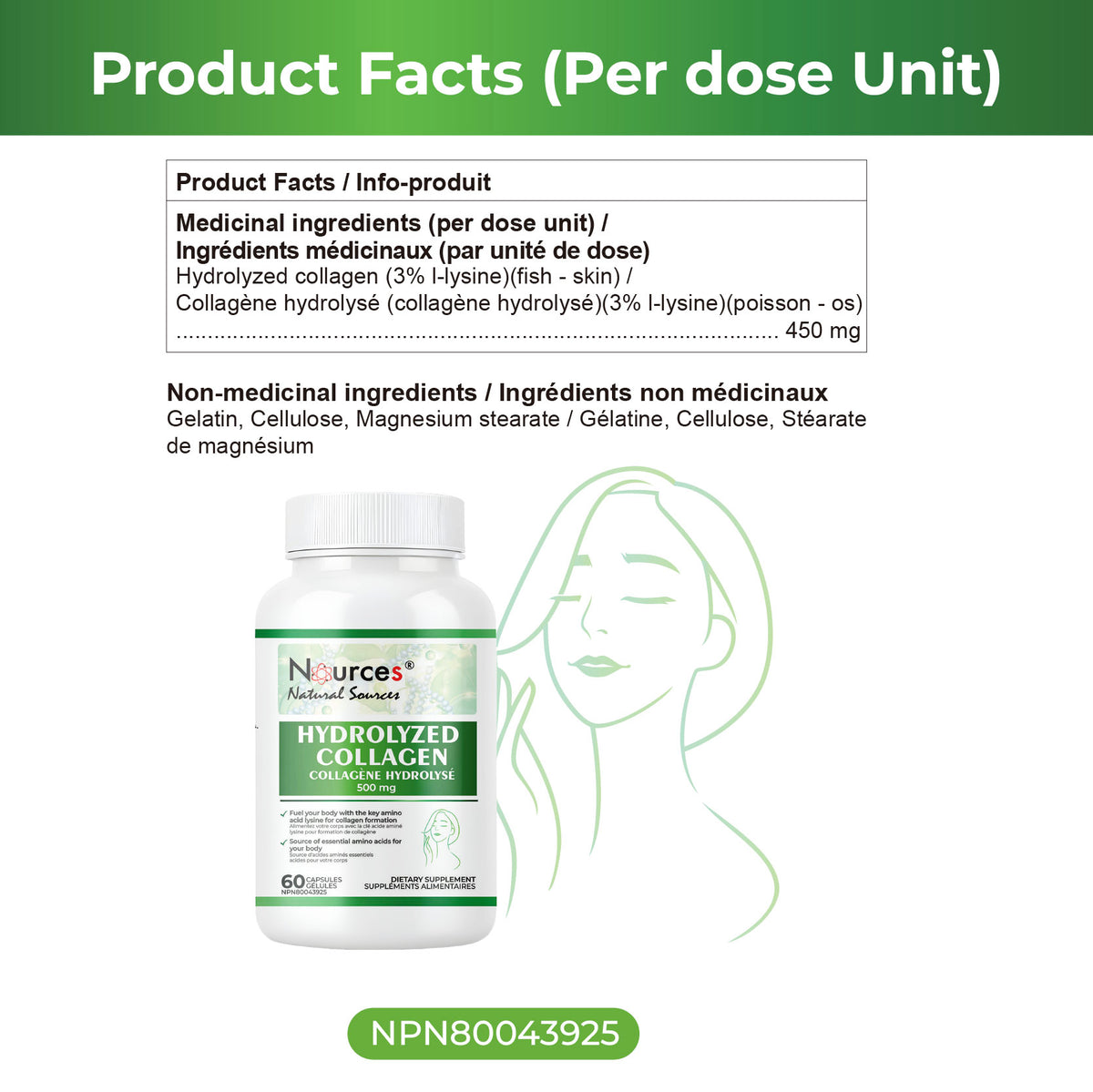 Nources Hydrolyzed Collagen 60 Capsules