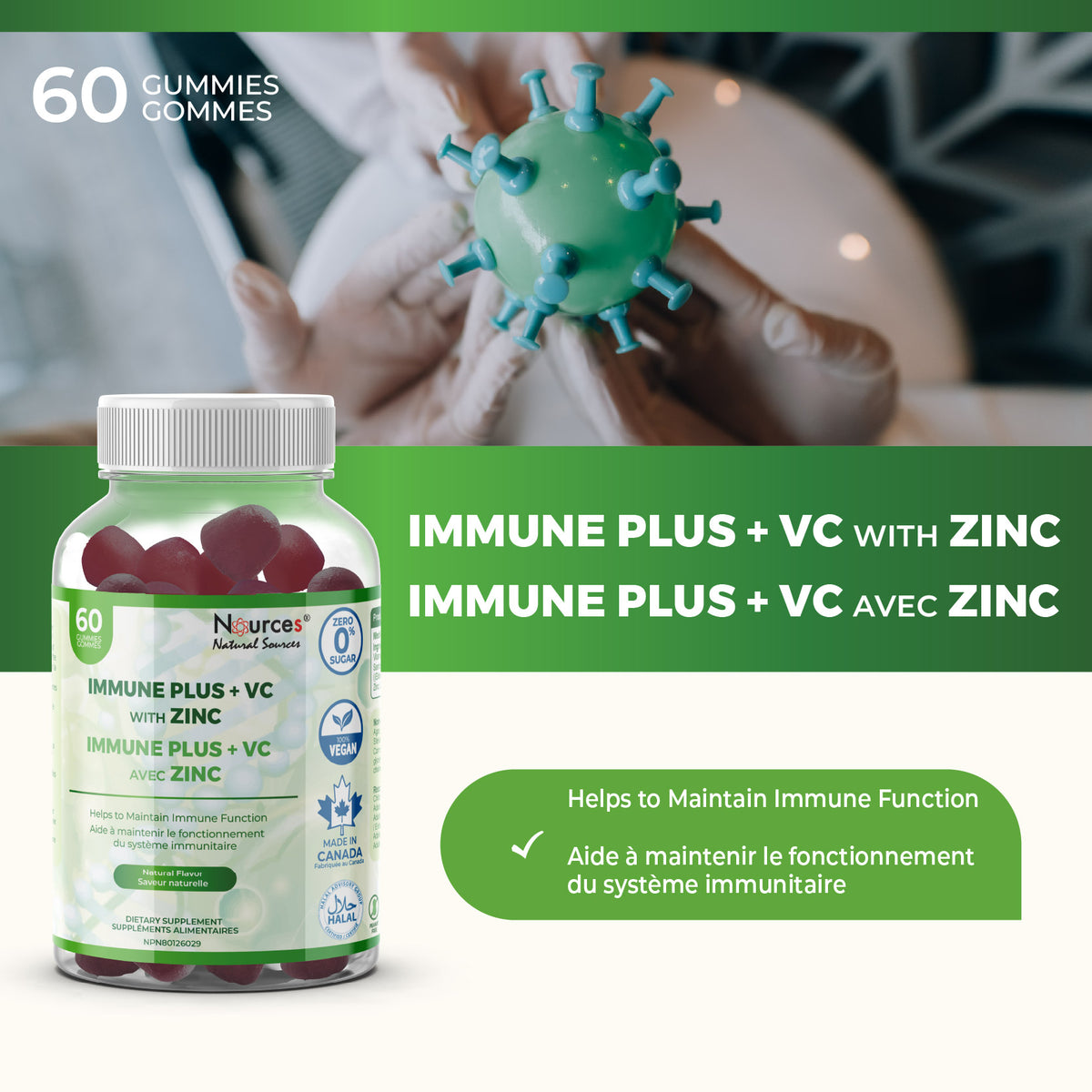 Nources Immune Plus + VC with Zinc Gummy