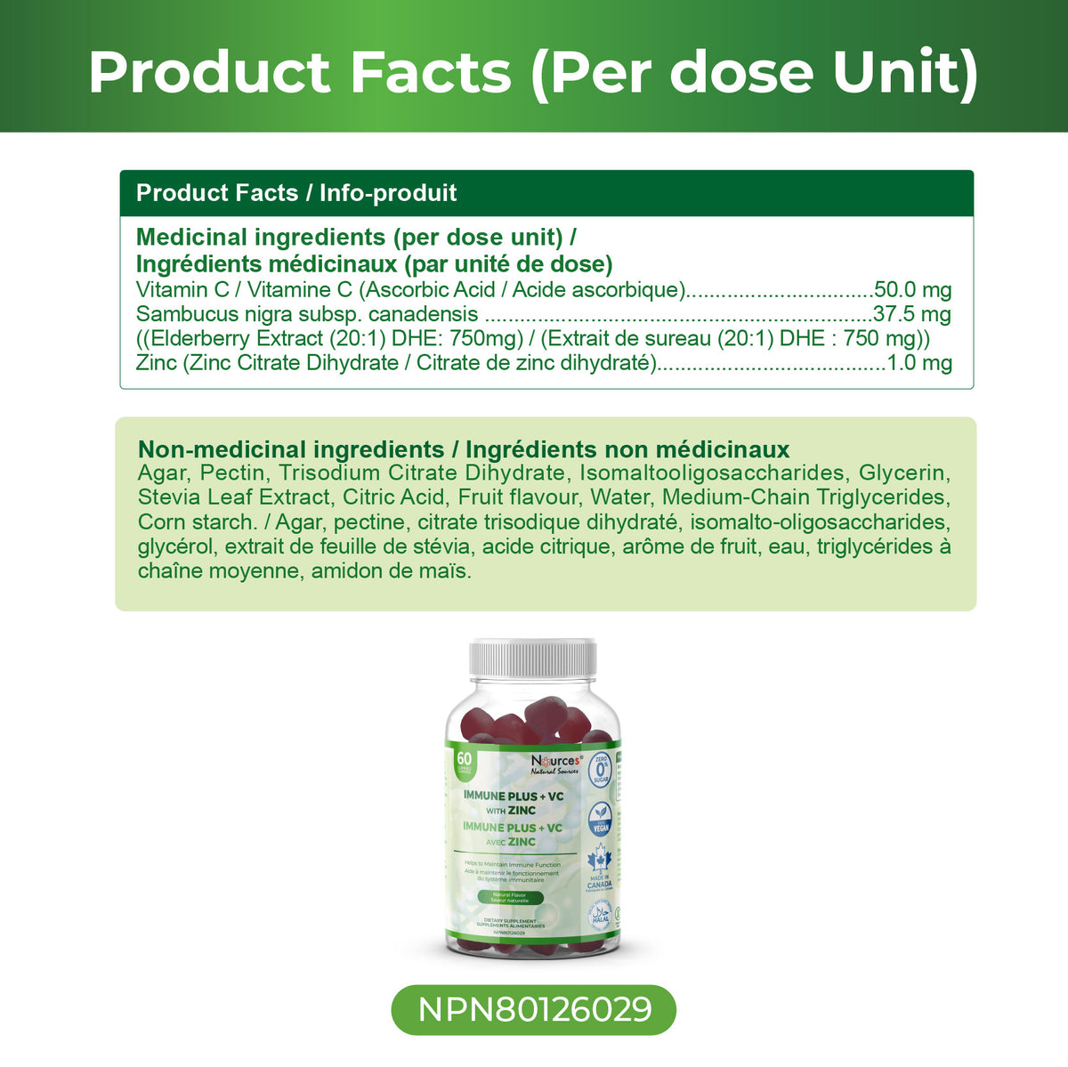 Nources Immune Plus + VC with Zinc Gummy