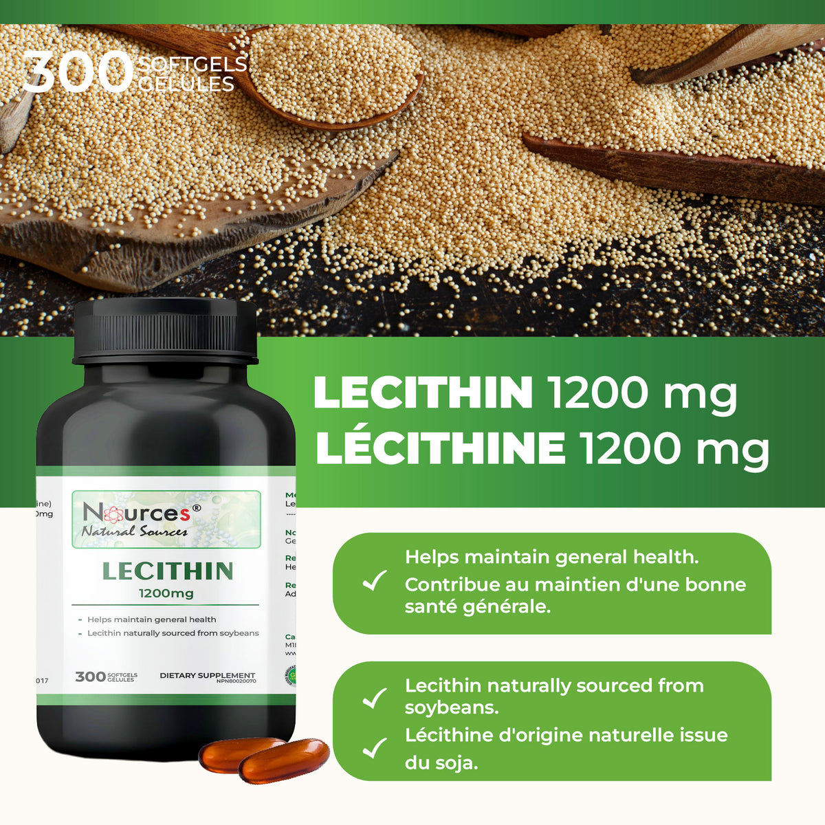 Nources Lecithin 300 Softgels