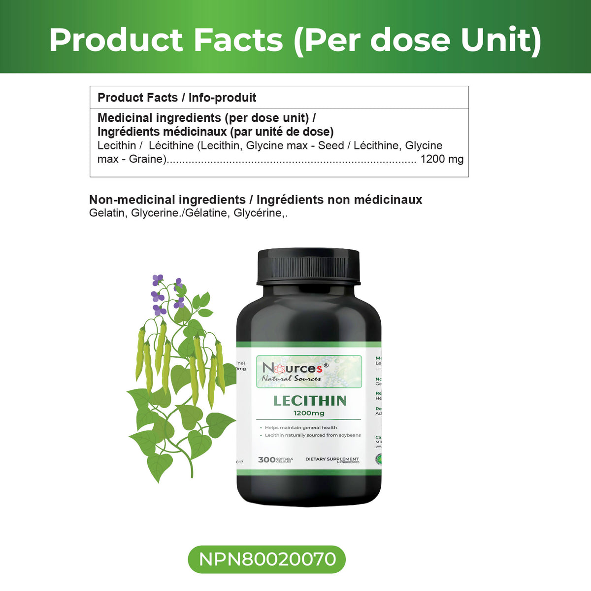 Nources Lecithin 300 Softgels