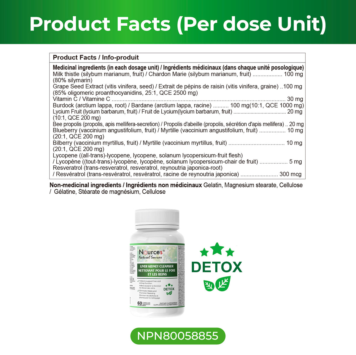 Nources Liver Kidney Cleanser 60 Capsules
