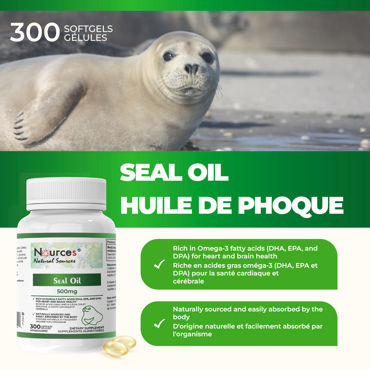 Nources Seal Oil 300 Softgels