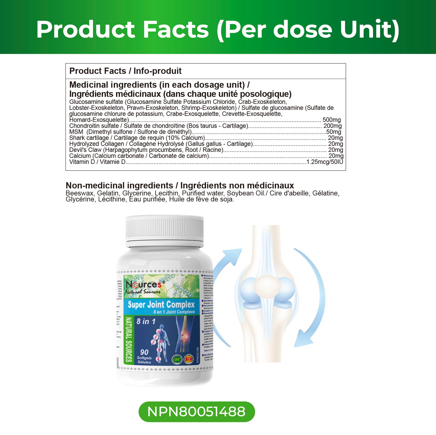 Nources Super Joint Complex 8 in 1 90 Softgels