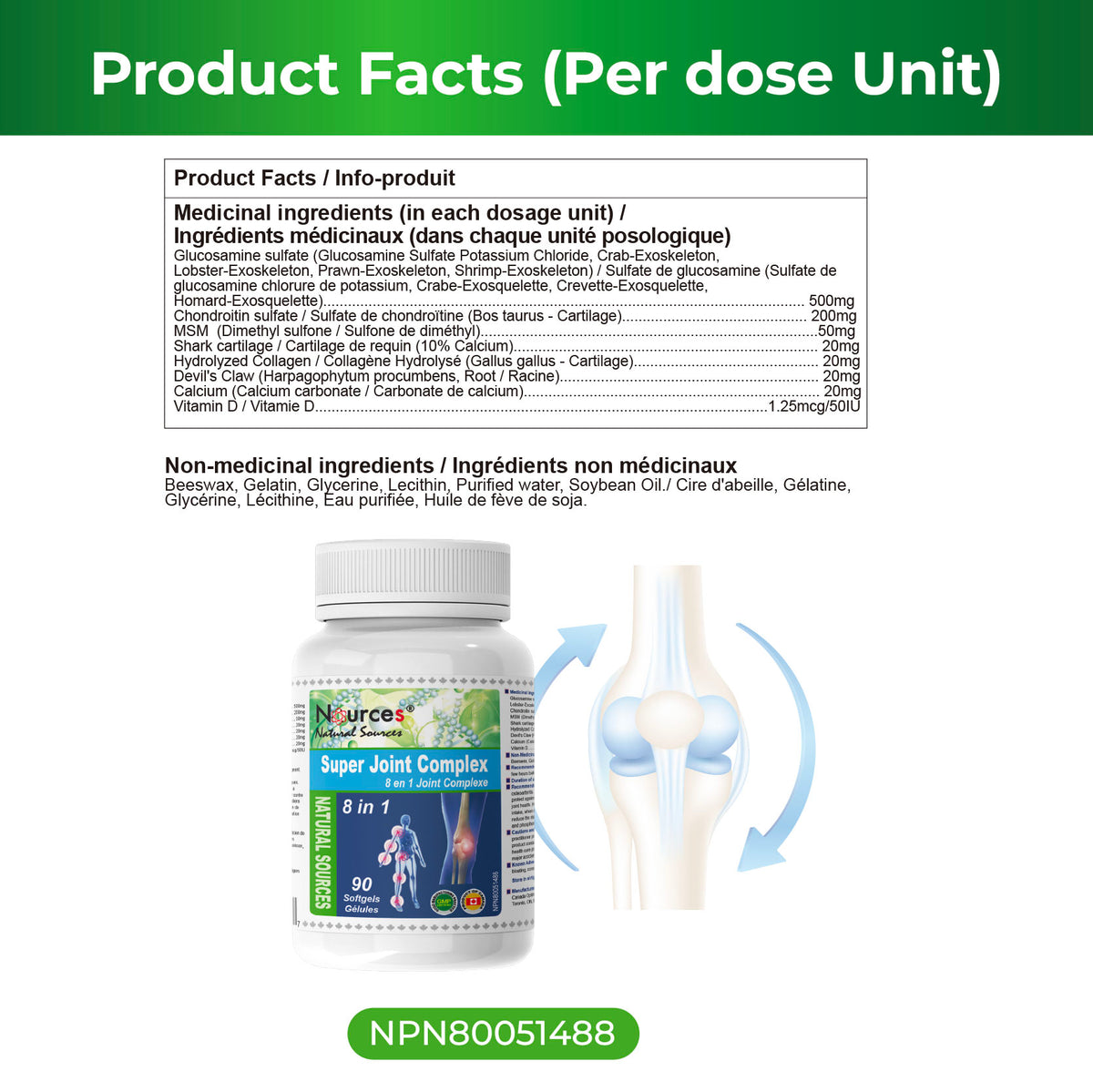 Nources Super Joint Complex 8 in 1 90 Softgels