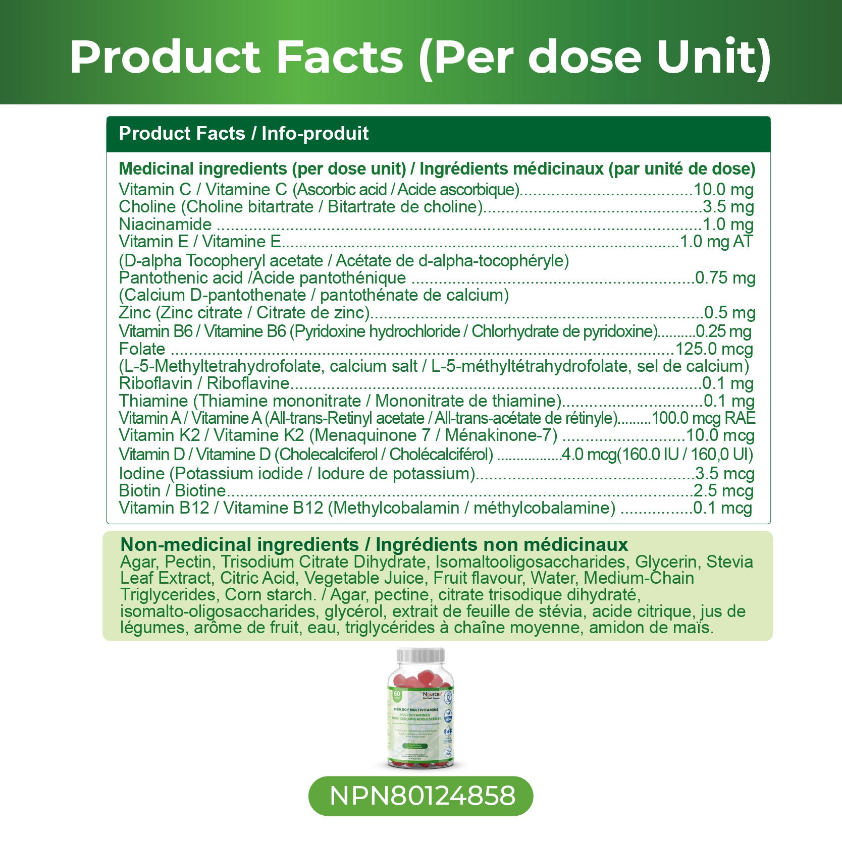 Nources Teen Boy Multivitamins Gummy
