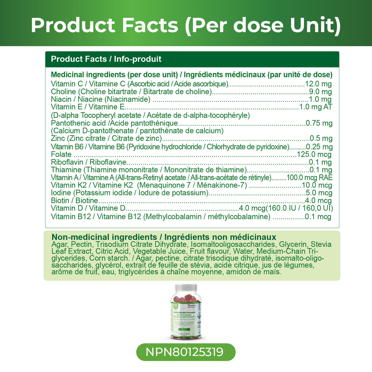 Nources Teens Girl Multivitamins Gummy